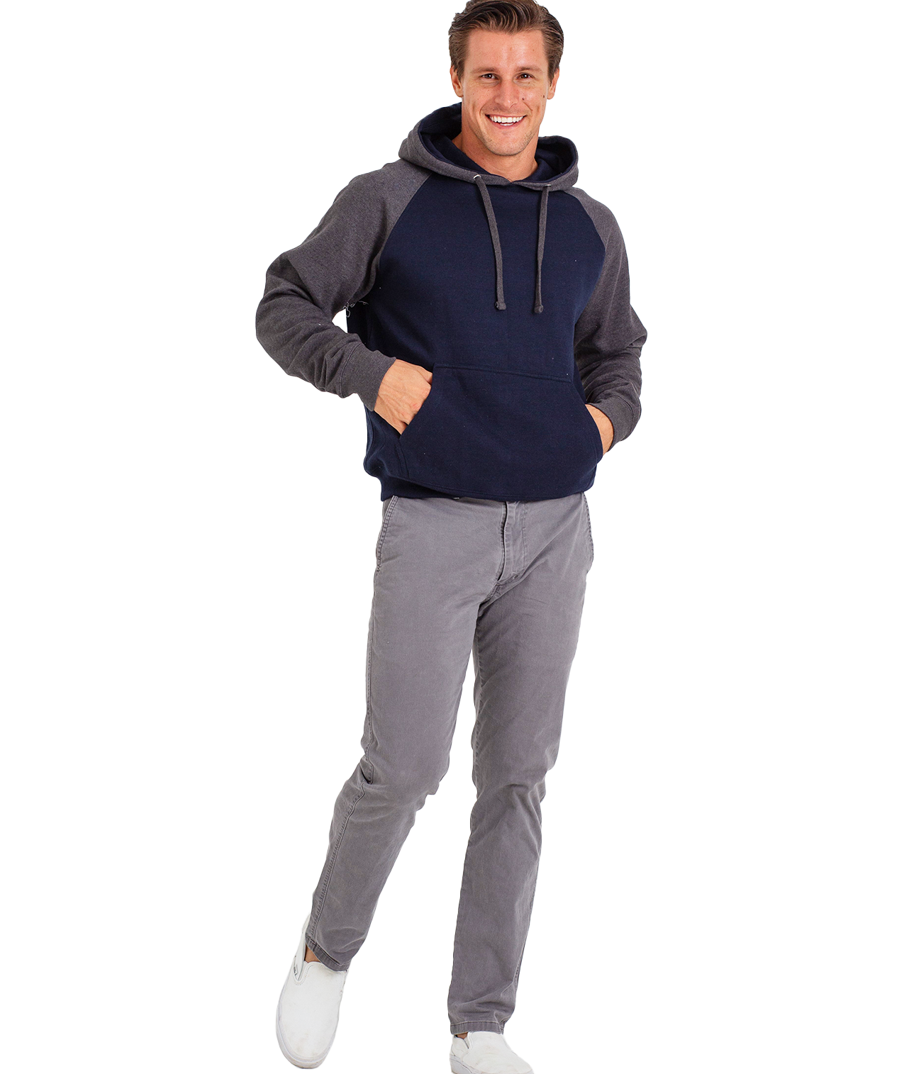 Coed Raglan Pullover Hoodie Fleece, 2-Tone