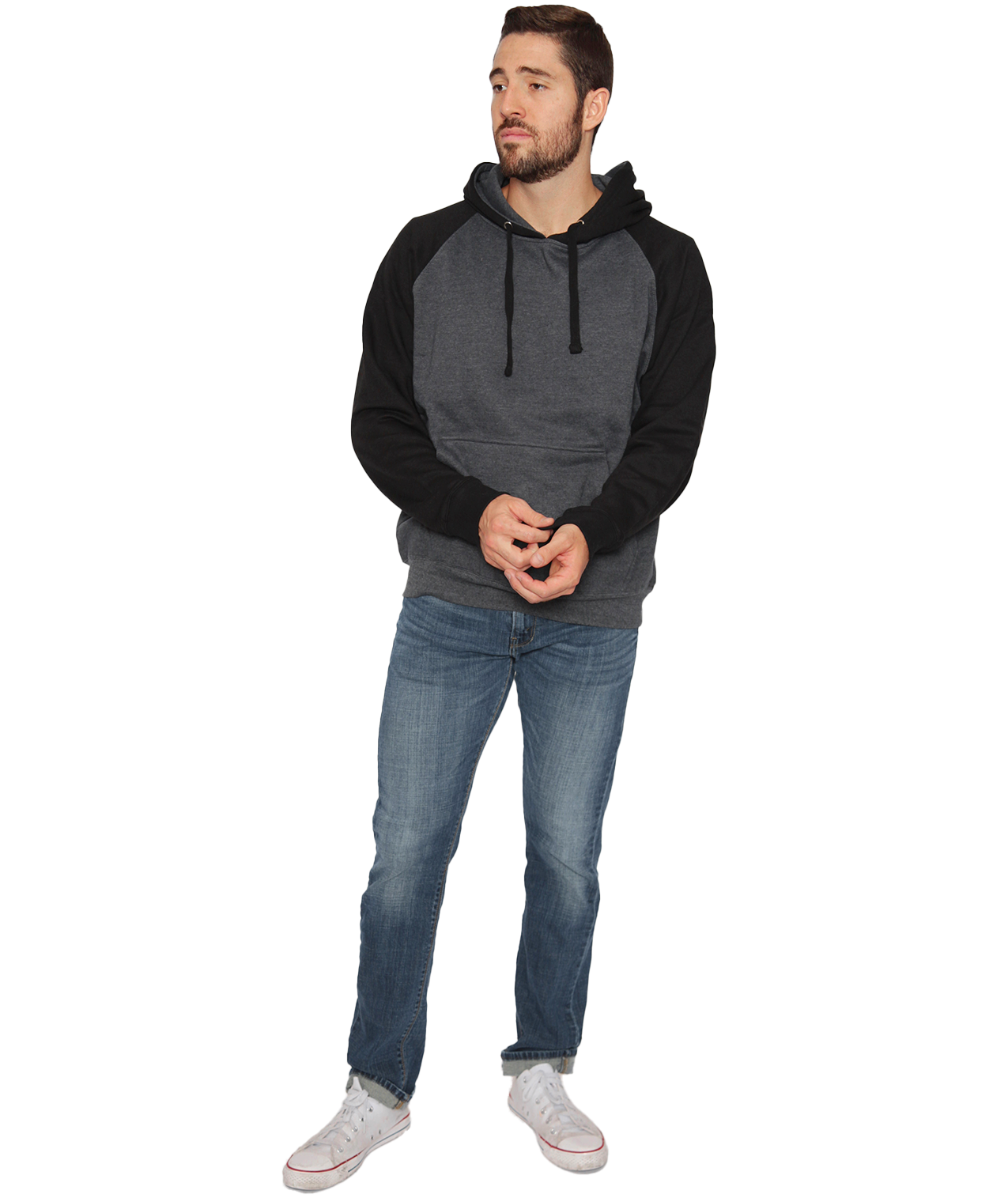 Coed Raglan Pullover Hoodie Fleece, 2-Tone