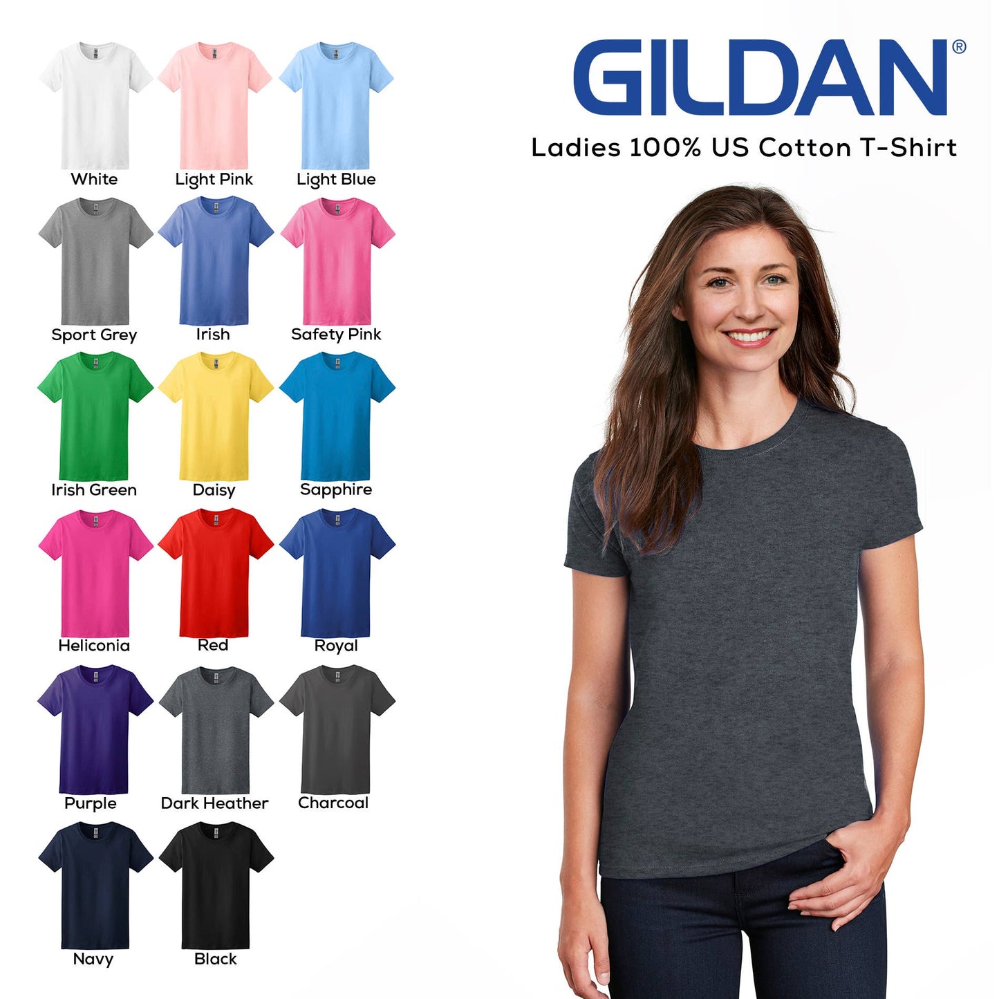 Ladies Ultra Cotton 100% US Cotton T-Shirt 2000L