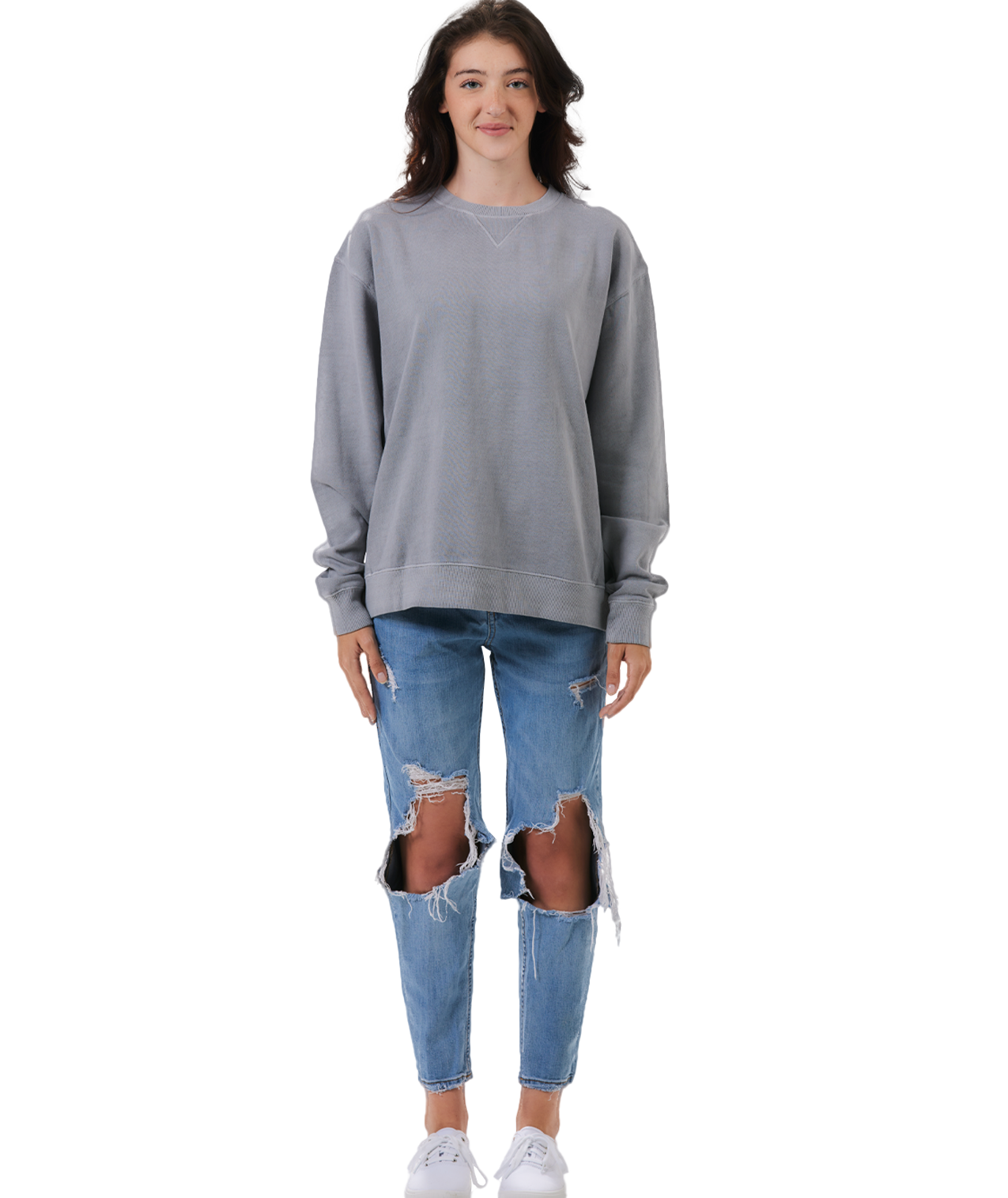 Unisex Garment Dyed Fleece Crew