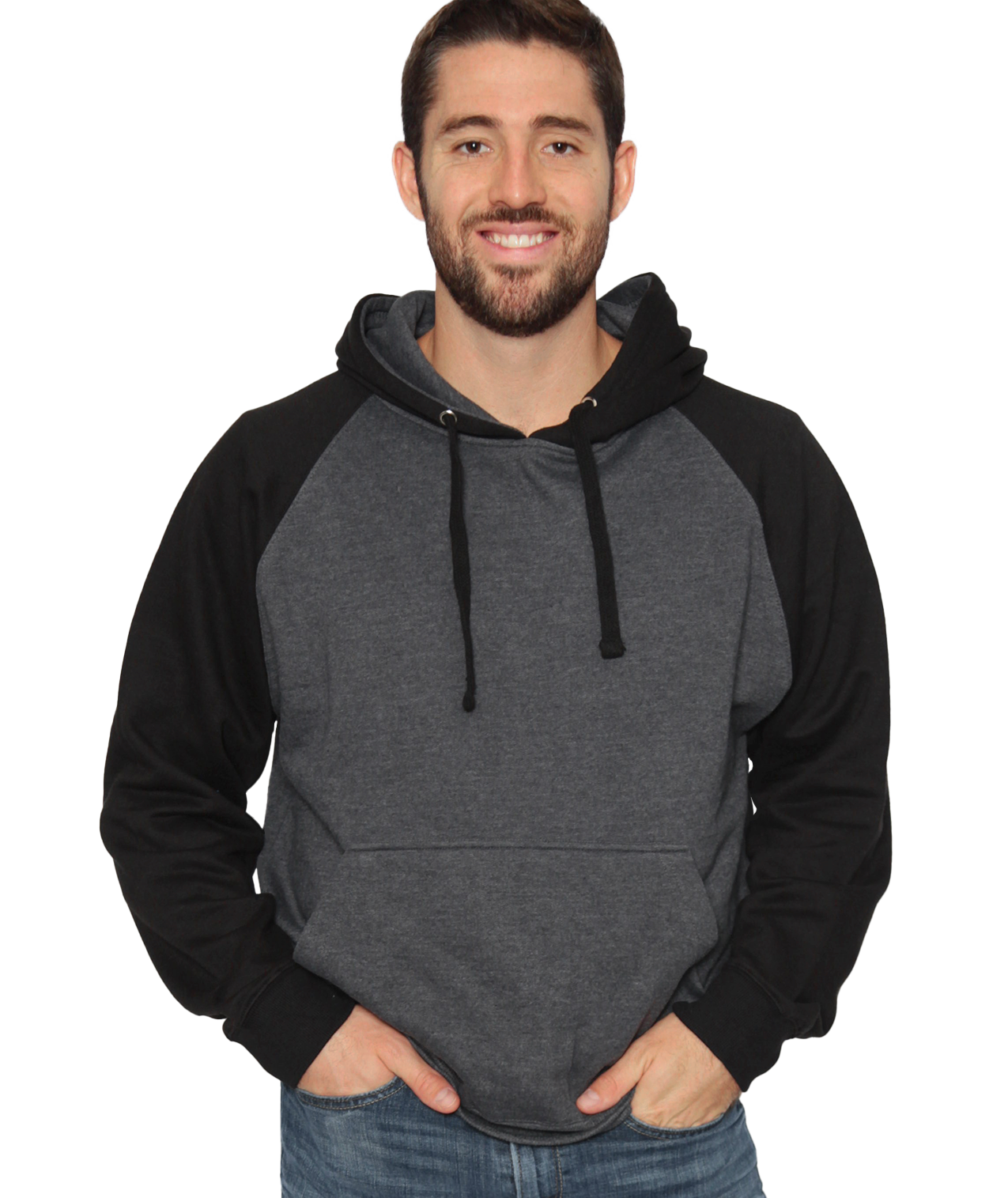 Coed Raglan Pullover Hoodie Fleece, 2-Tone