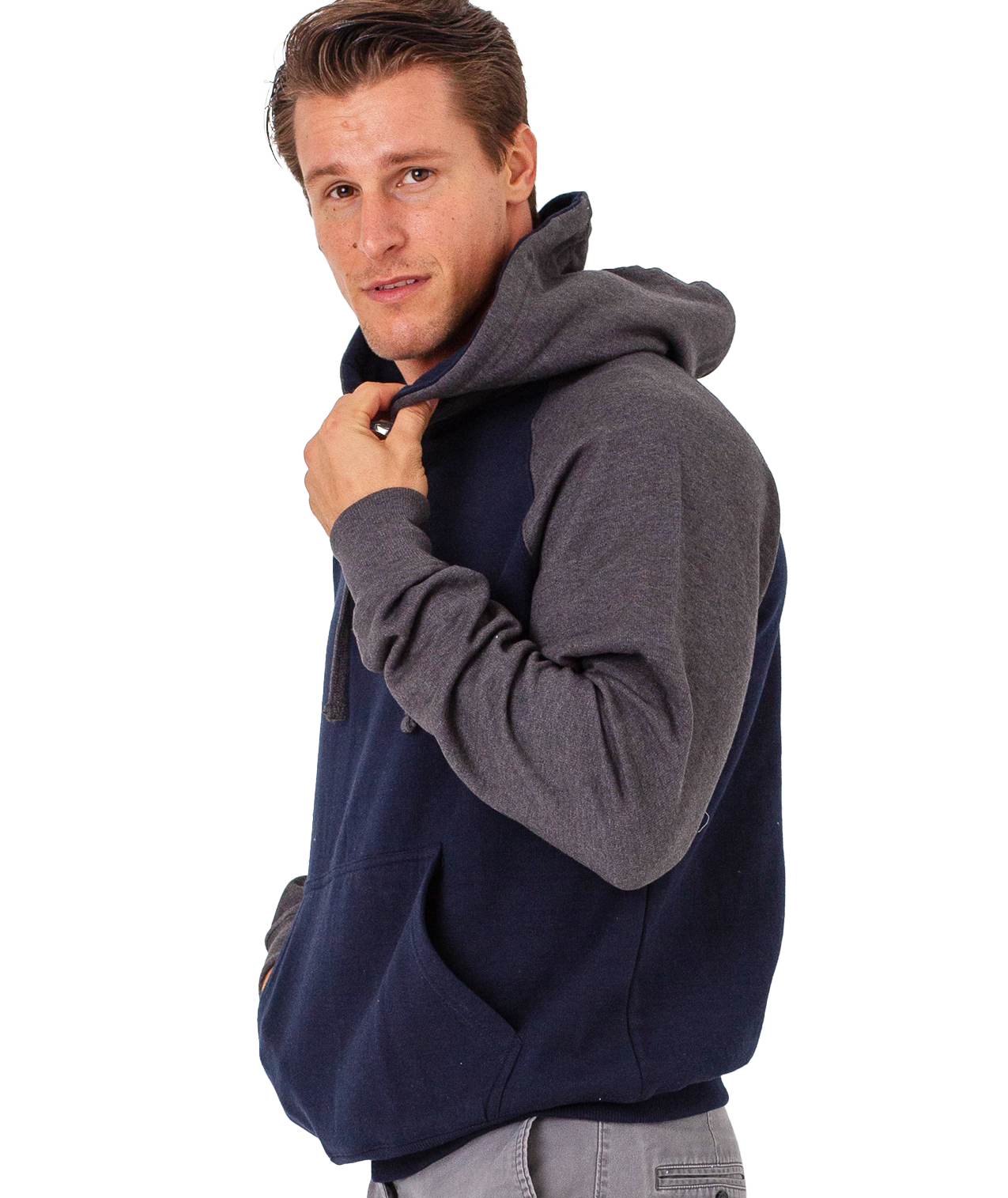 Coed Raglan Pullover Hoodie Fleece, 2-Tone
