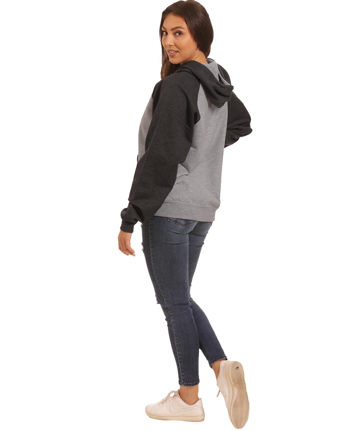 Coed Raglan Pullover Hoodie Fleece, 2-Tone