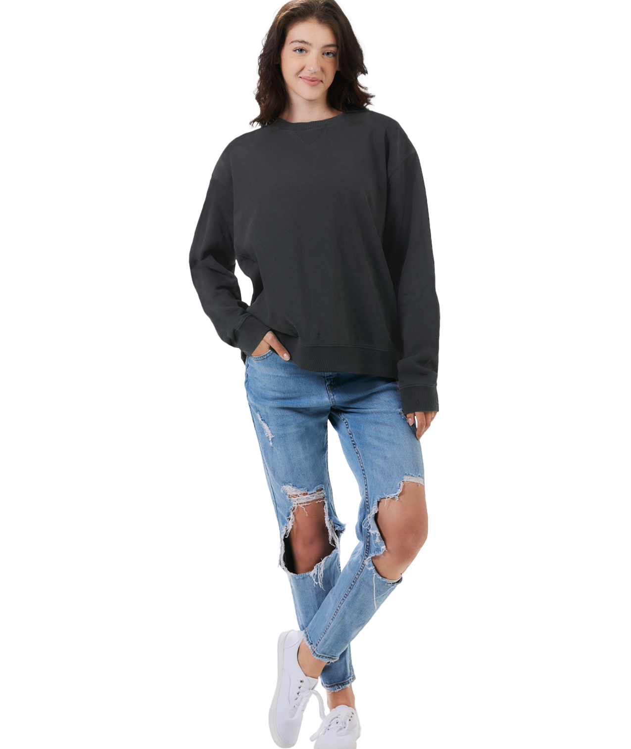 Unisex Garment Dyed Fleece Crew