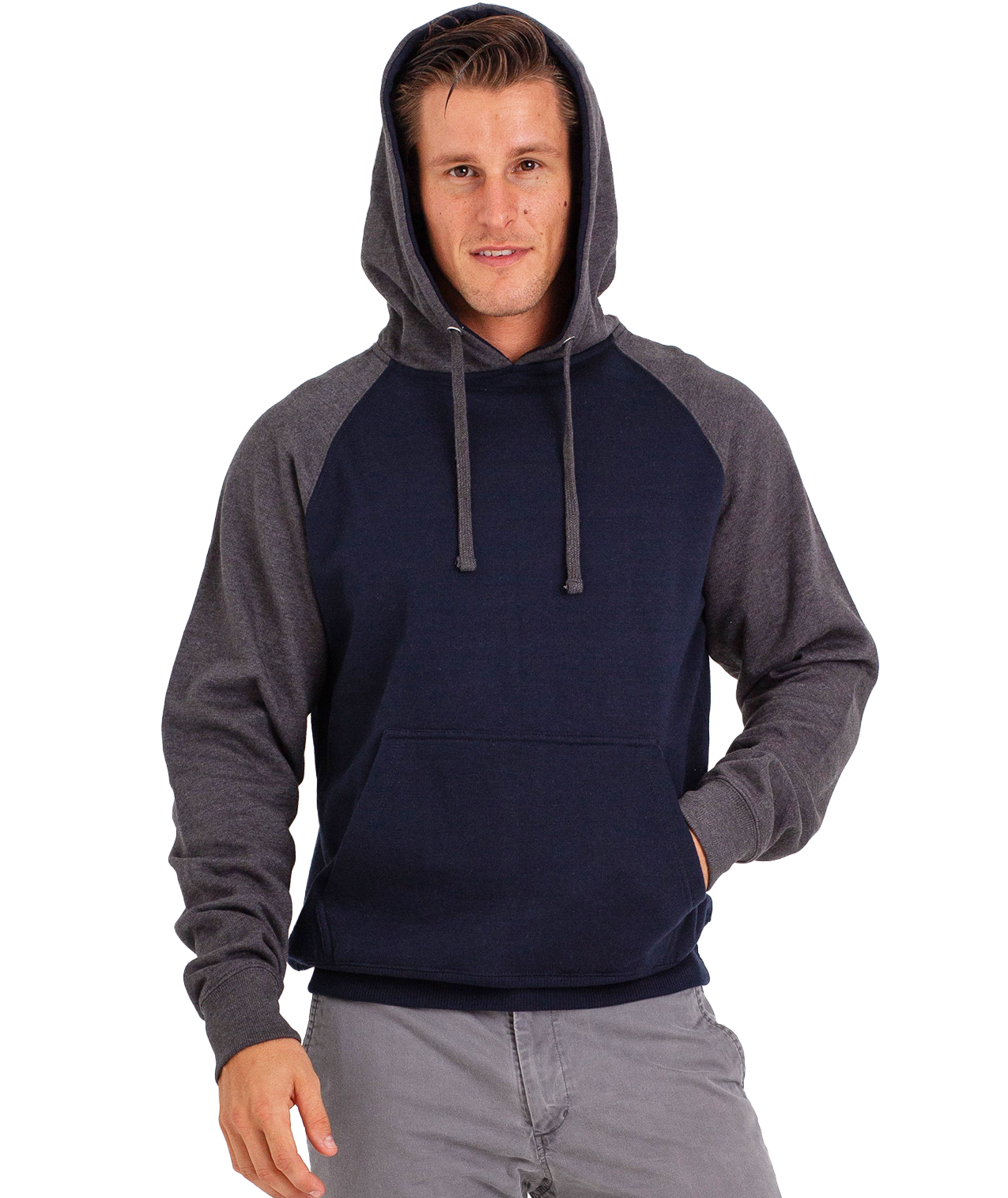 Coed Raglan Pullover Hoodie Fleece, 2-Tone