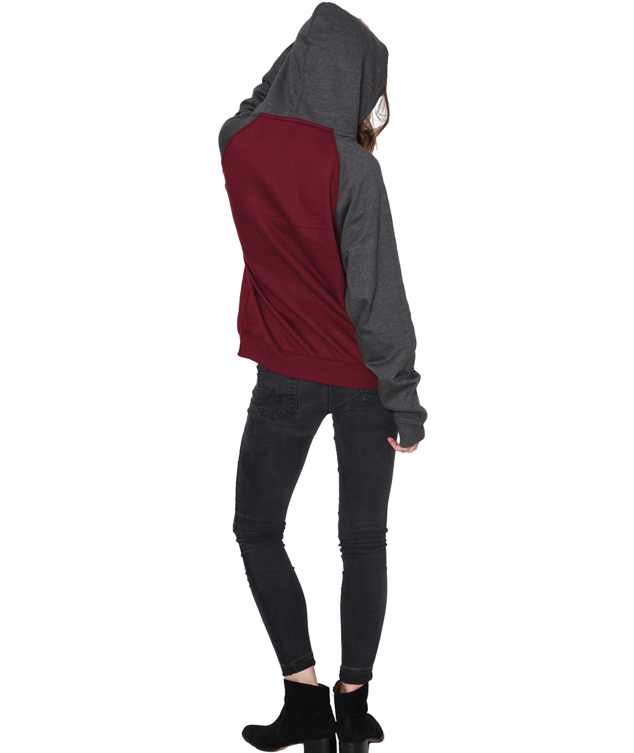 Coed Raglan Pullover Hoodie Fleece, 2-Tone