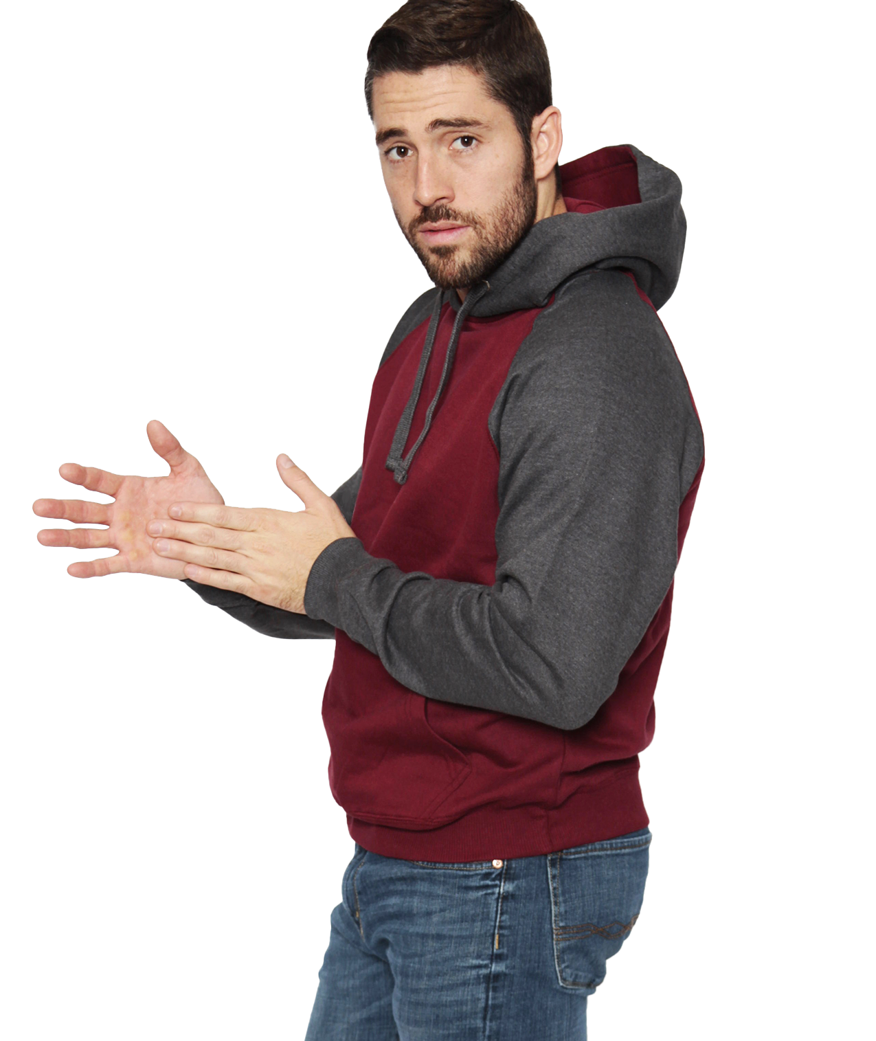Coed Raglan Pullover Hoodie Fleece, 2-Tone