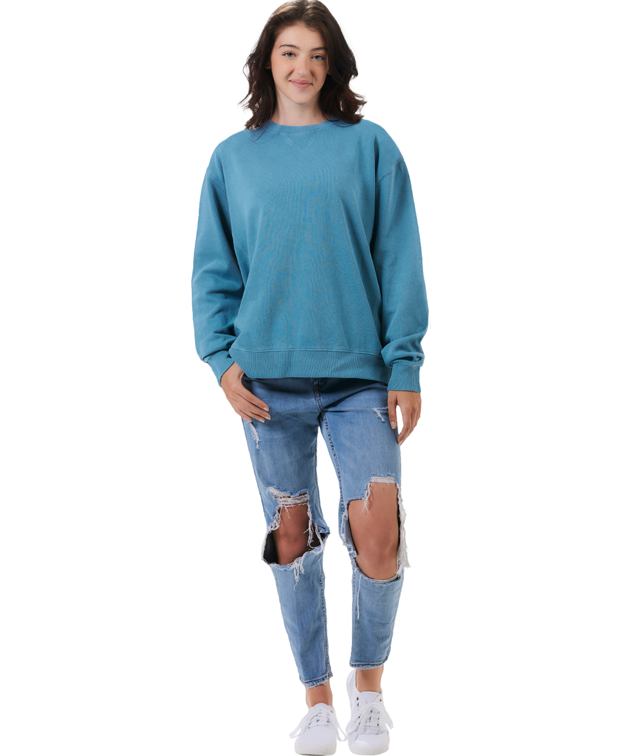 Unisex Garment Dyed Fleece Crew